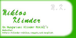 miklos klinder business card